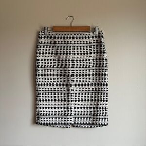 Loft Black and White Woven Textured Pencil Skirt 6